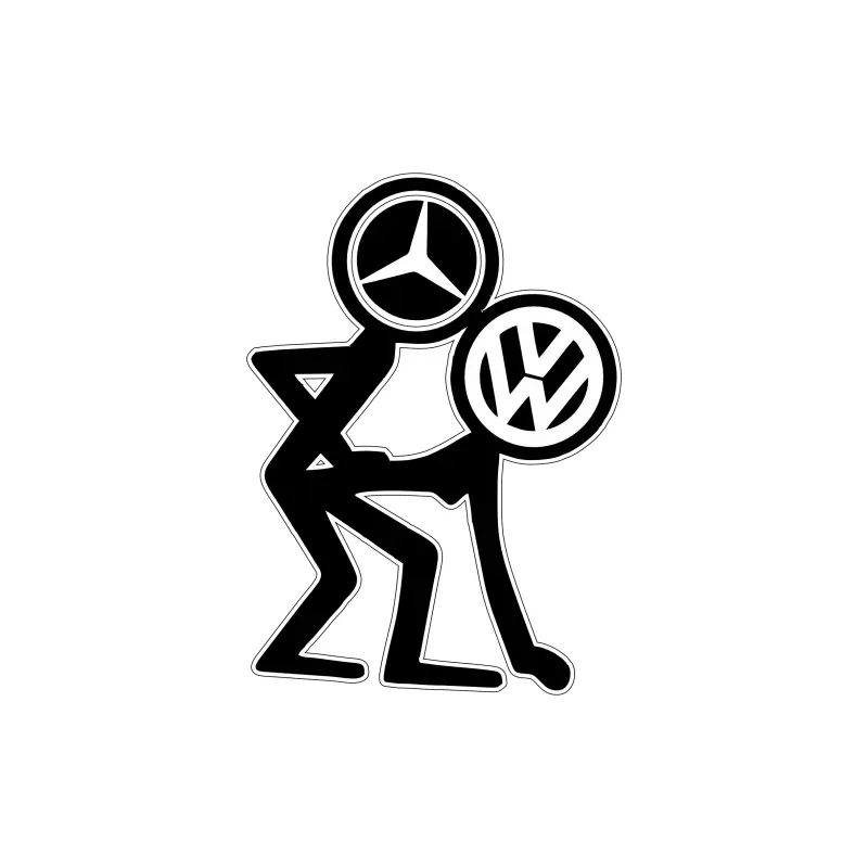 Mercedes vs volkswagen, autocolant, dimensiune 115x80 mm, model 068